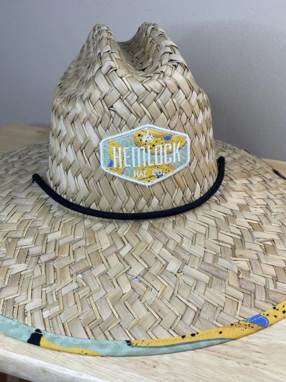 Hemlock Hat Co Peel Straw Lifeguard Hat Big Kids Banana Underbrim Sun Hat NWOT